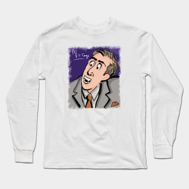 Nic cage creepy face Long Sleeve T-Shirt by Jang andong